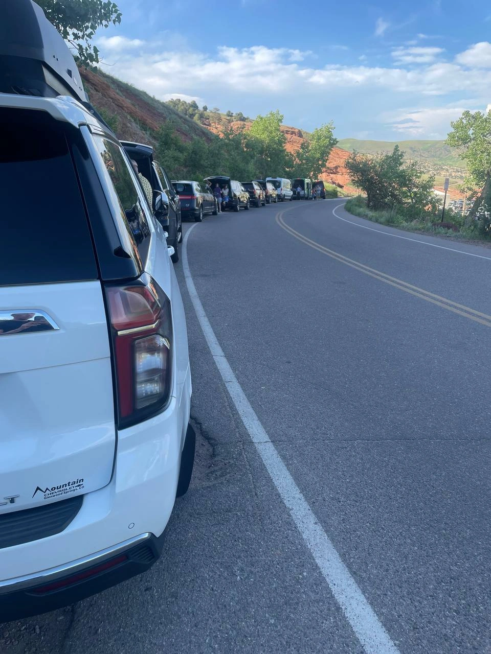 Traffic jam from Denver to Red Rocks - Private shuttle