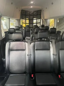 Ford Transit van interior - private airport shuttle services