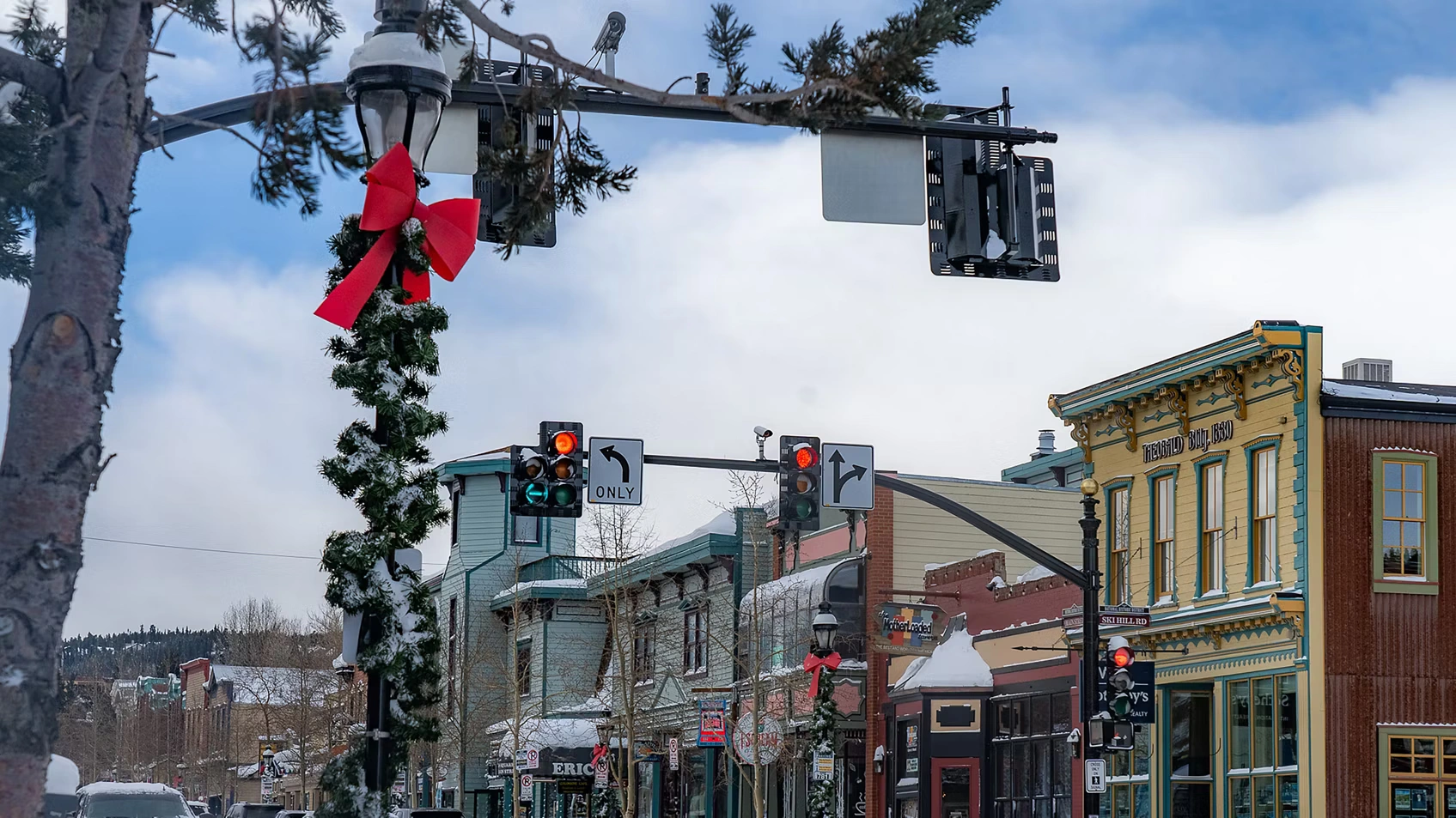 Downtown Breckenridge Main Street and mountain views. Private shuttle from Denver to Breckenridge.