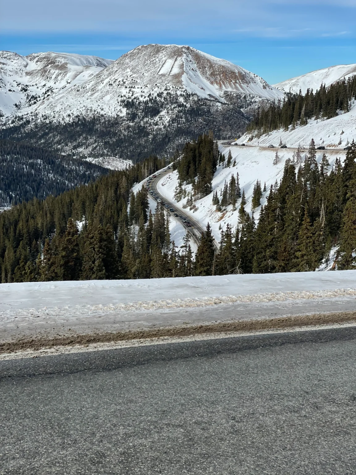 The way to Eisenhower Tunnel in Colorado. From Denver to Vail.
