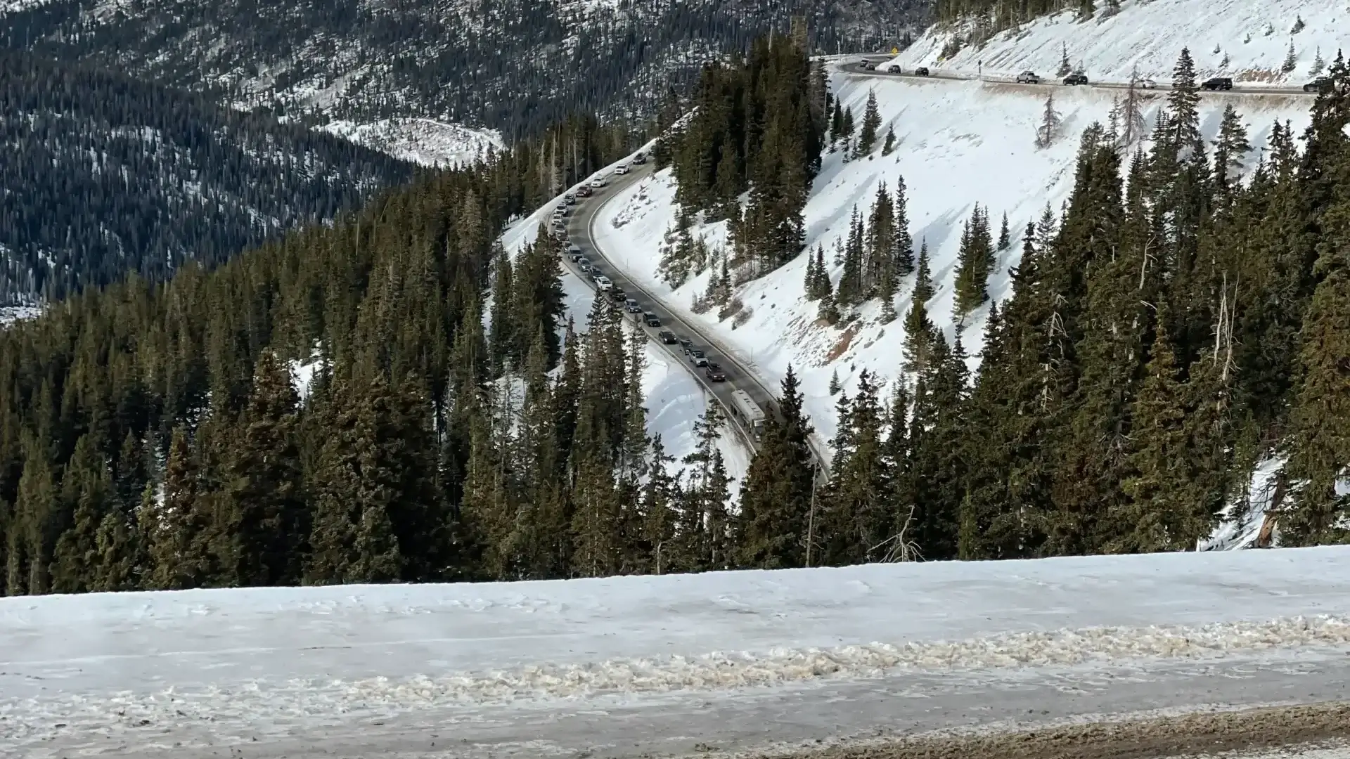 The way to Eisenhower Tunnel in Colorado. From Denver to Vail.